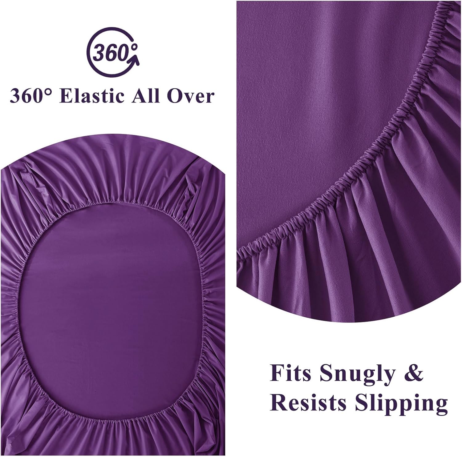 Detalle de Aisbo Double Duvet Set with Sheet – Purple, 4 Pieces