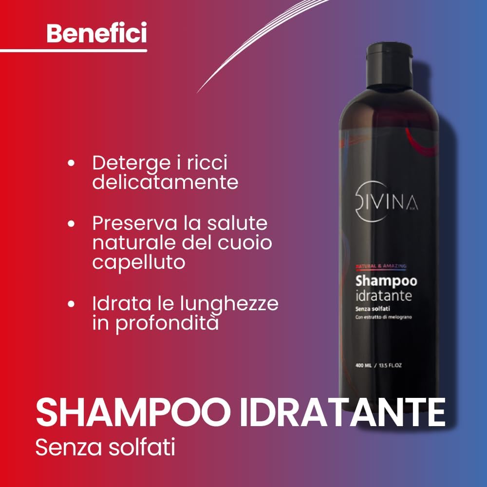 Detalle 2 de Kit Anti-crespo Natural&Amazing di DIVINA BLK: trattamento completo per ricci super definiti