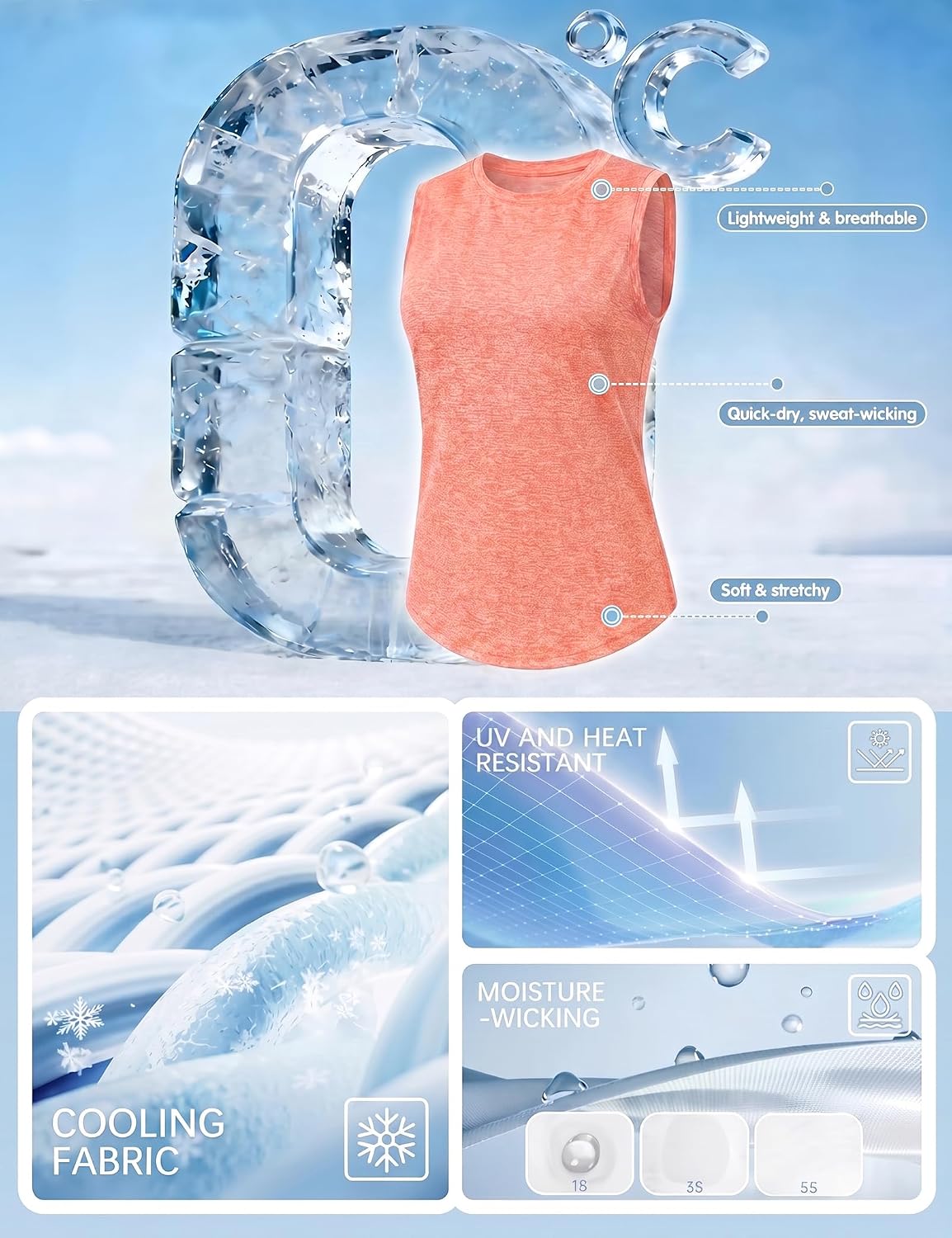 Detalle de Gyabnw Canotta Sportiva Donna - Top Palestra Senza Maniche in Tessuto Traspirante