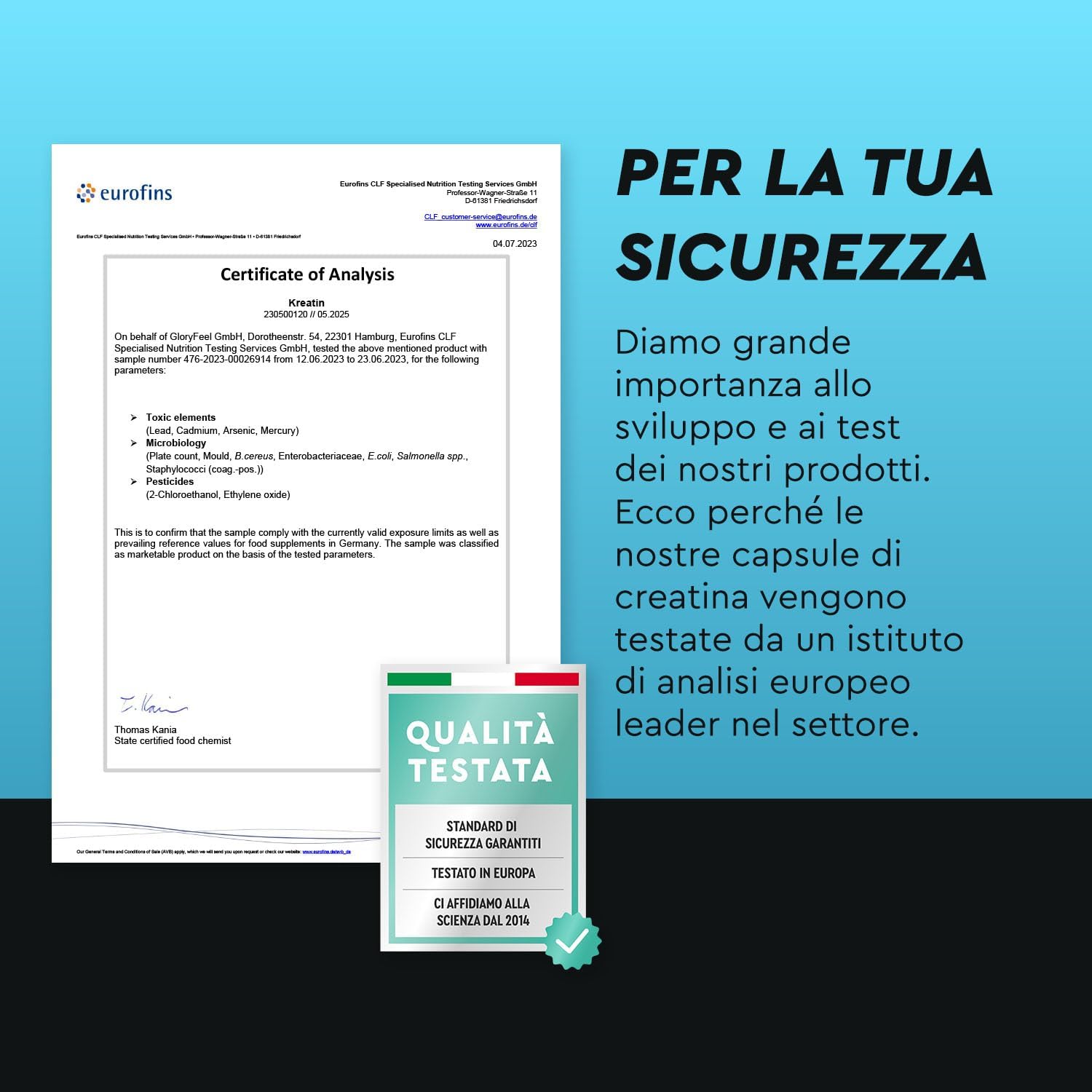 Detalle de Creatina Monoidrata 320 Capsule – 3000 mg di Creatina pura per dose, senza OGMs