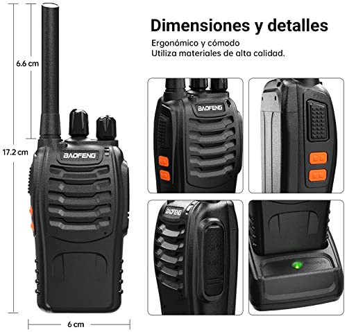 Detalle 2 de Baofeng Walkie Talkie Profesional PMR 馃摗 Recargable, 16 Canales