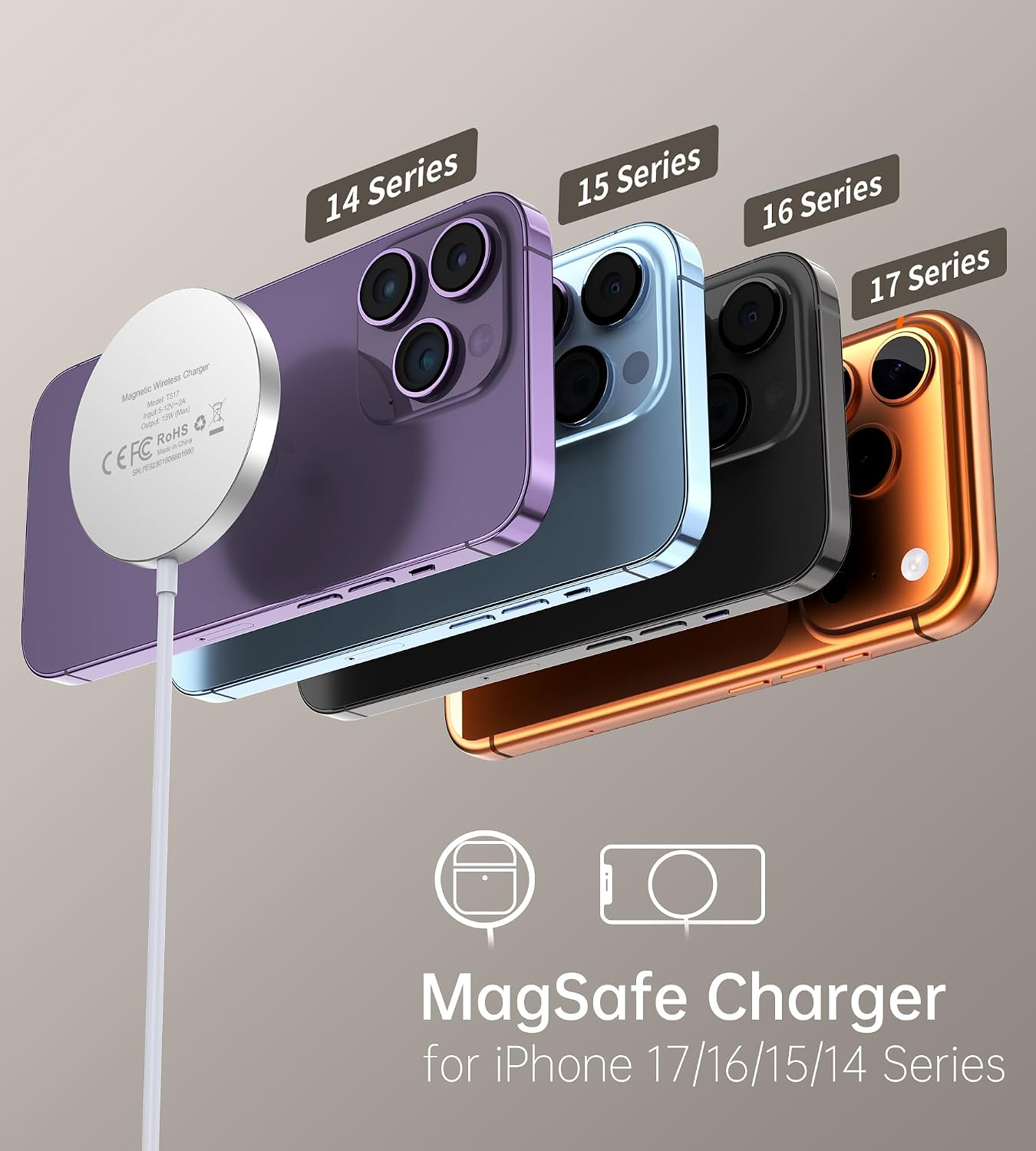 Detalle 2 de RoRoSkin Cargador magnético 15 W para iPhone