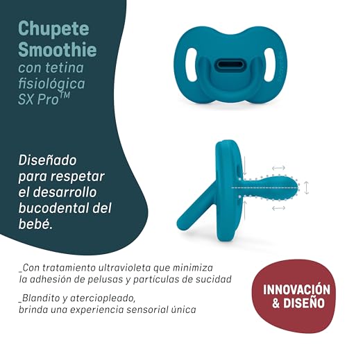 Detalle 2 de SUAVINEX Pack 4 Chupetes Todo Silicona SX Pro – 6 a 18 Meses (Honey, Lake, Ocean, Chili)