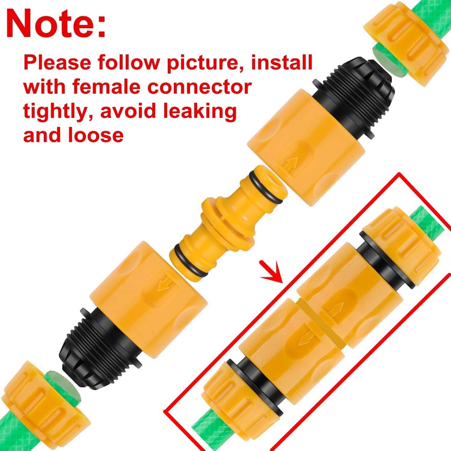 Thumbnail 1 de EUHUYG Hose Connector Garden Hose Fitting Set with 1 Nozzle and 5 Quick Connectors