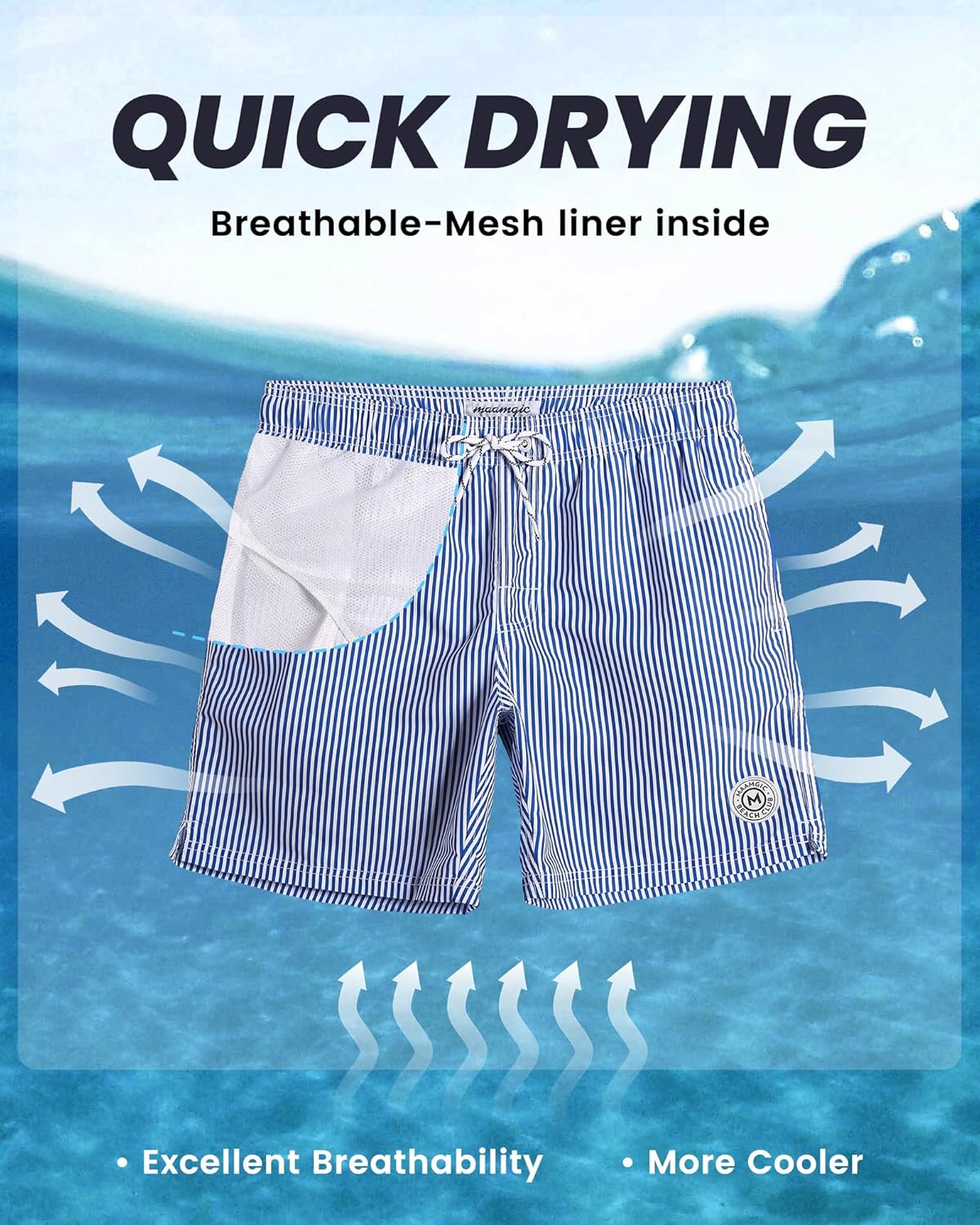 Detalle 1 de MaaMgic Men's Quick Dry Swimming Trunks