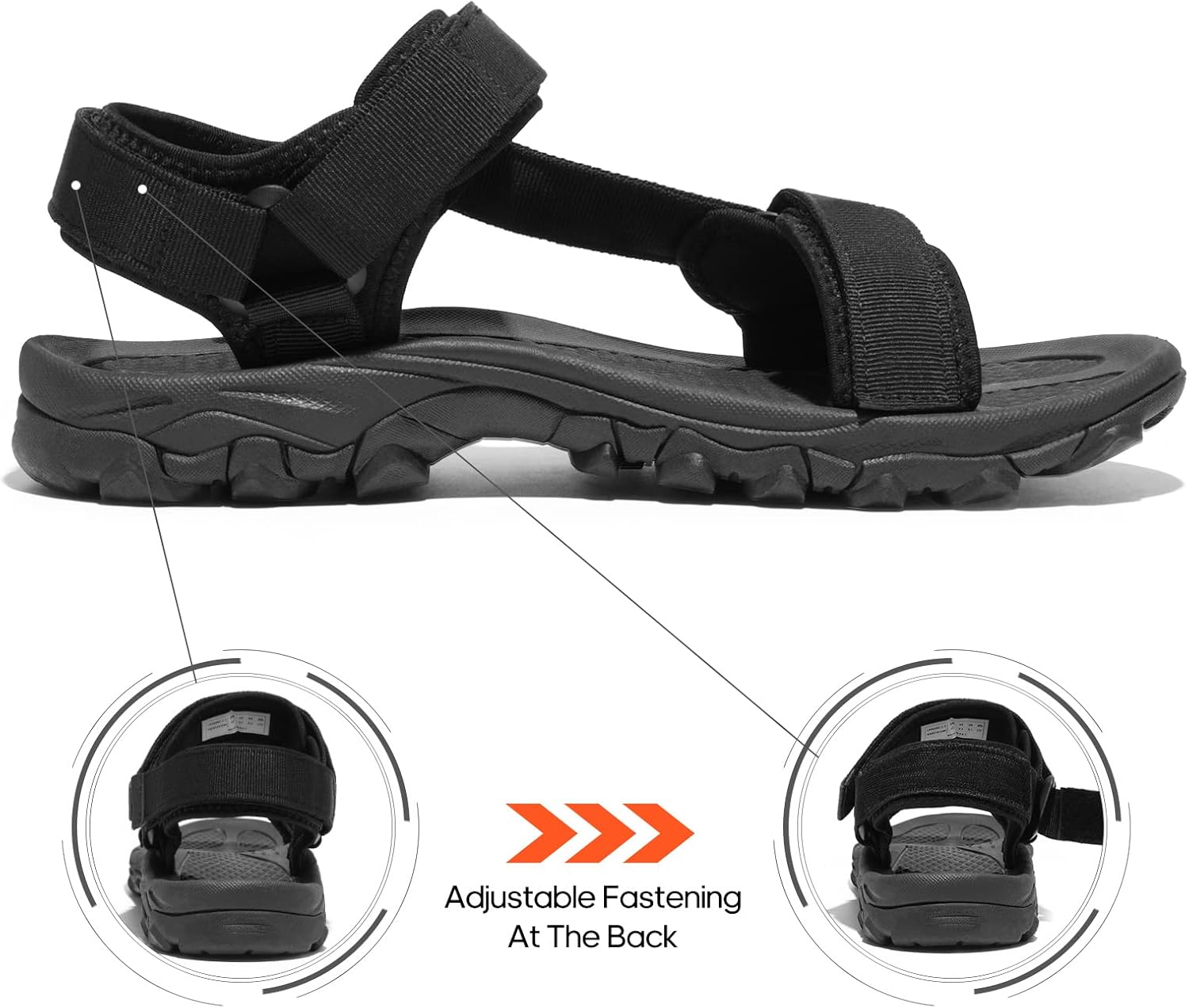 Detalle de NORTIV 8 Herren Wandersandalen – trockene Füße, stabiler Halt beim Outdoor-Spaß