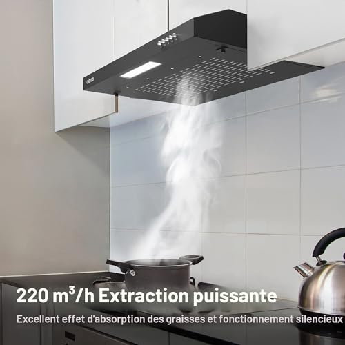 Detalle de CIARRA CBCB6903 Hotte Aspirante 60cm Encastrable – Noir
