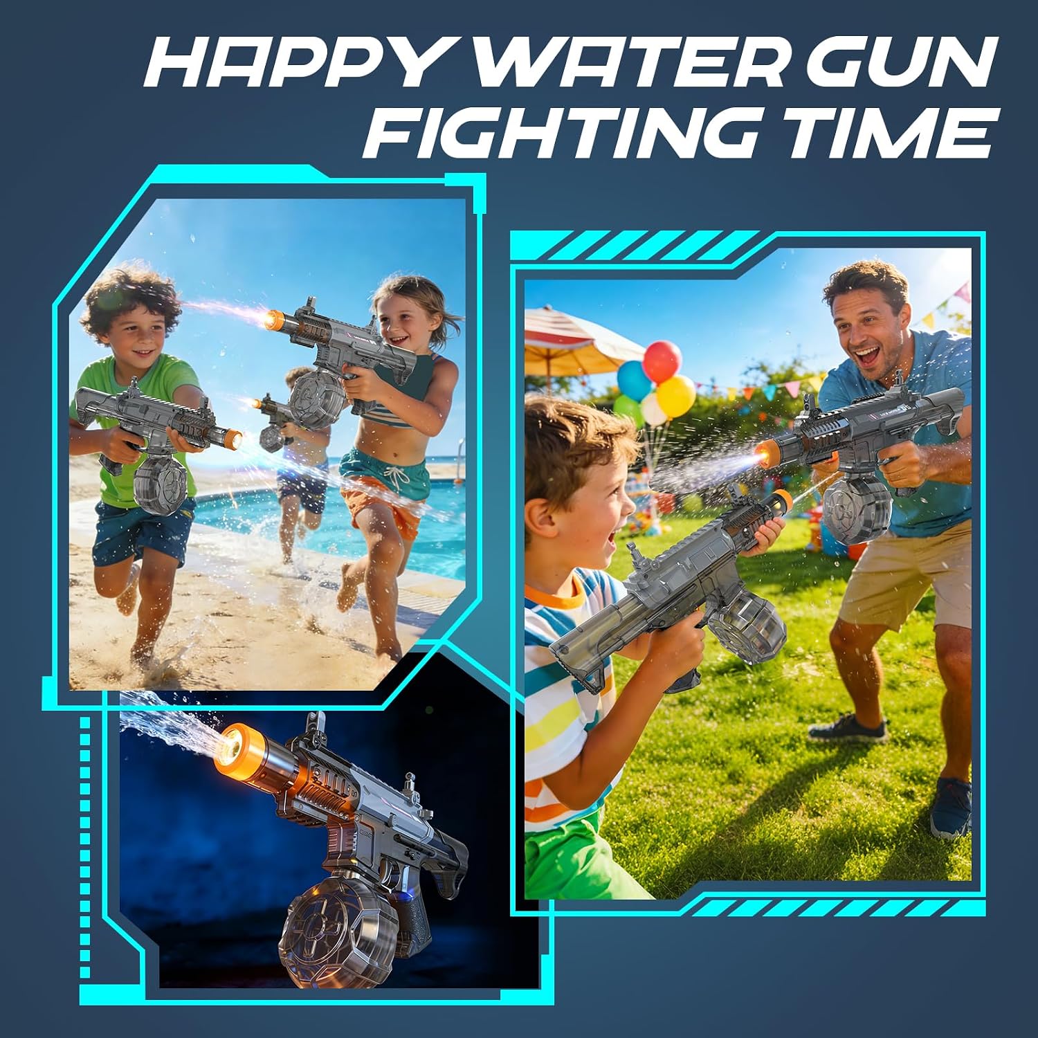Thumbnail 6 de Electric Water Gun for Kids: Automatic 8m Range Blaster with Large Tank and LED Muzzle