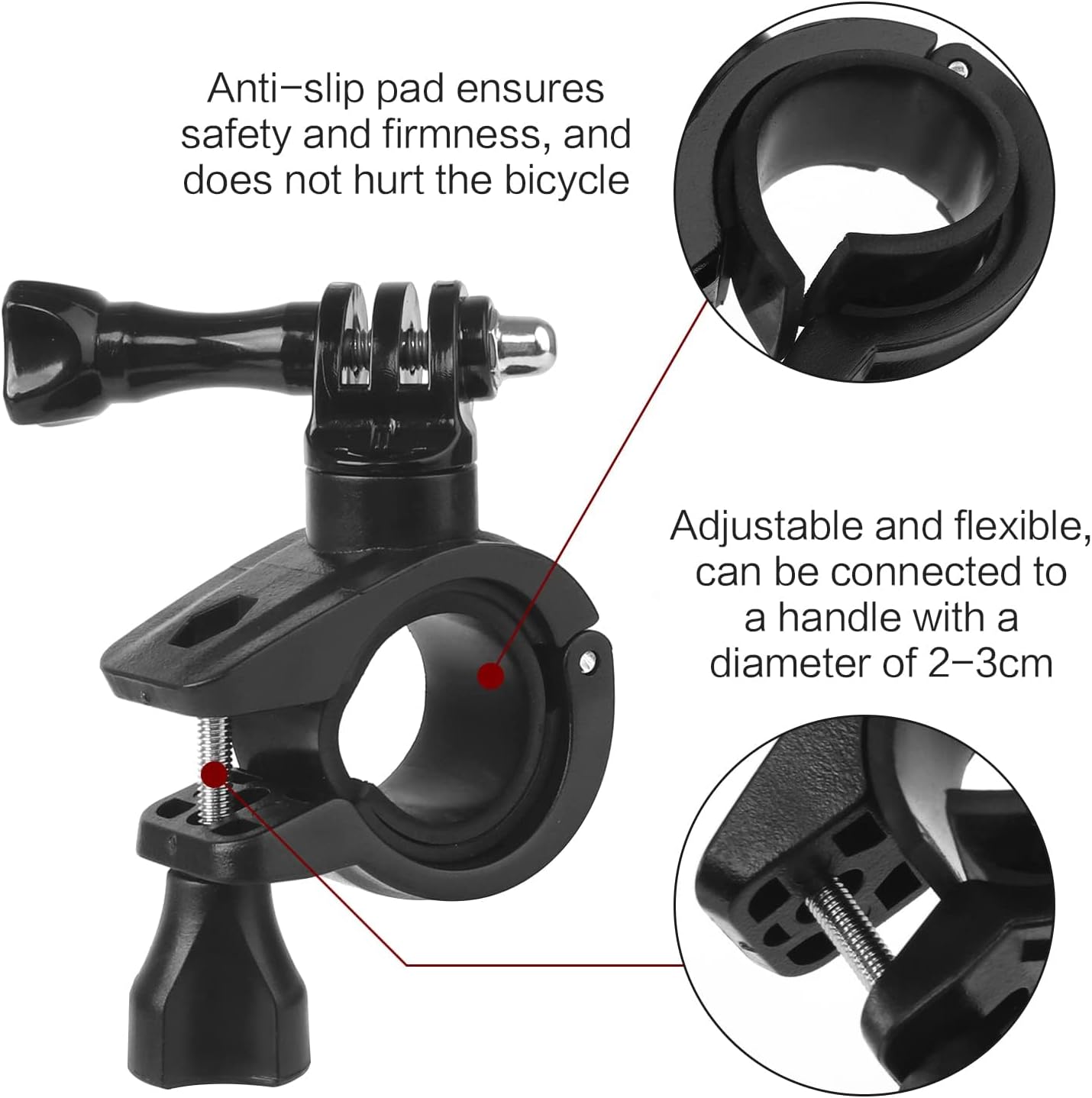 Detalle de TOTSUN 2PCS Camera Motorcycle Mount for Hero and More: Practical Handlebar Mounts