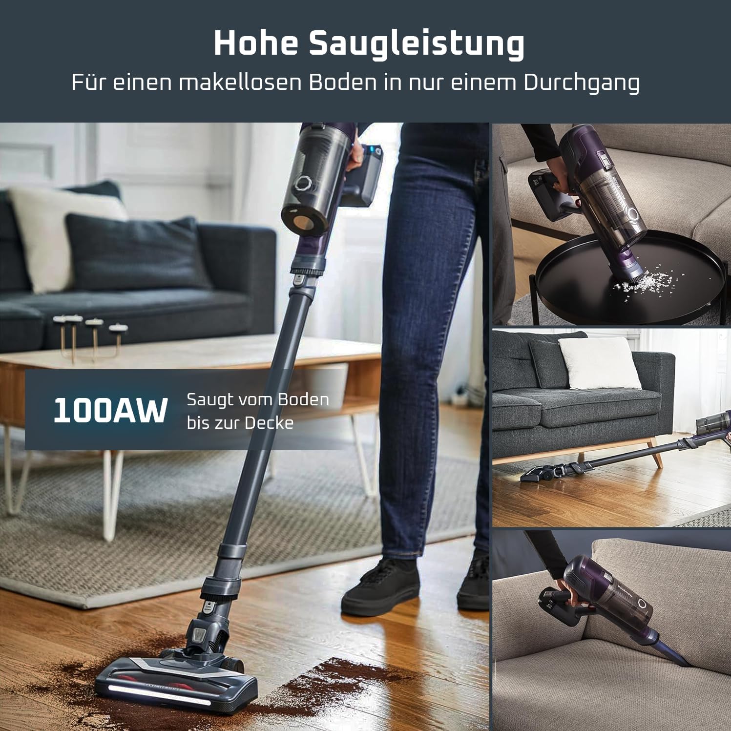 Thumbnail 4 de Rowenta X-Pert 6.60 Essential (RH6838) Akkustaubsauger mit herausnehmbarem Akku, LED-Bodendüse und Wandhalterung