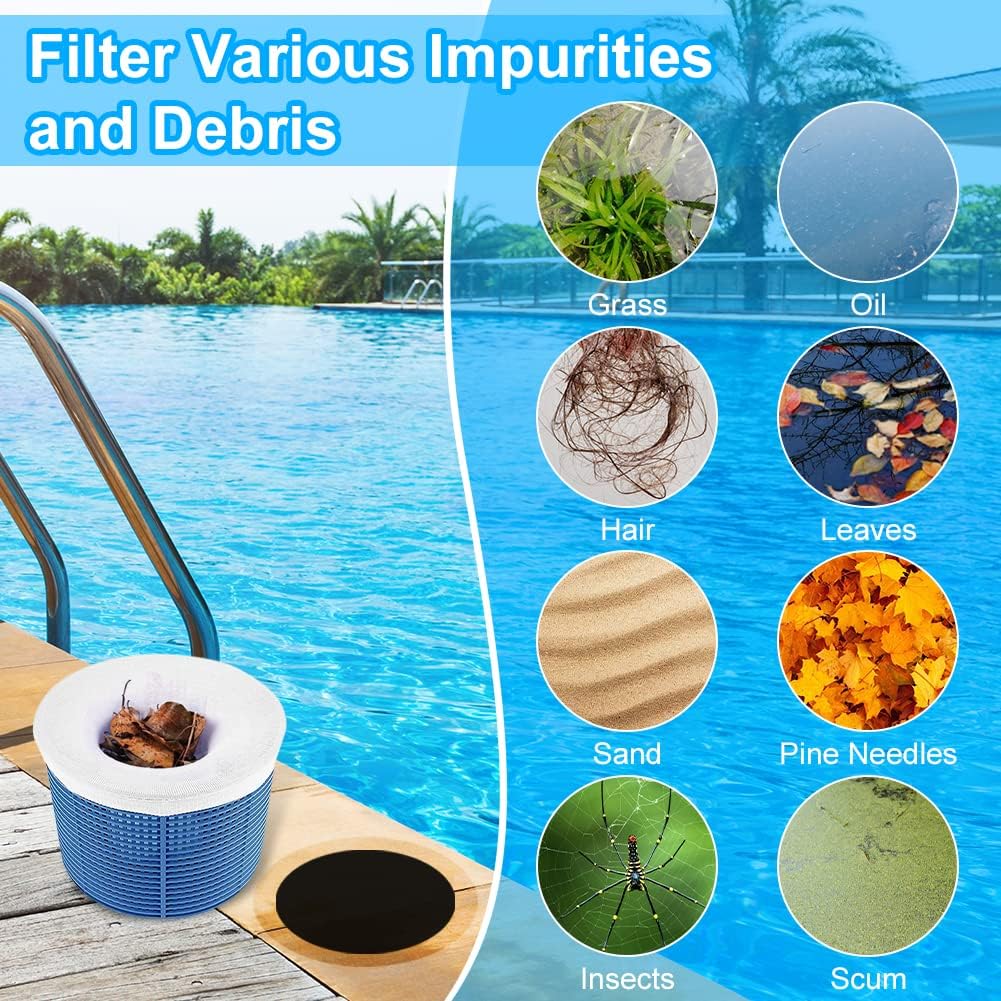 Detalle 2 de OFFCUP Calzini da skimmer per piscina (12 pezzi) per filtrare foglie, capelli e detriti