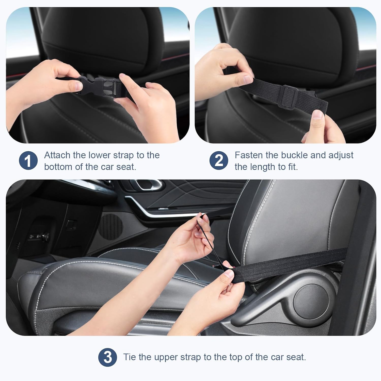 Thumbnail 3 de AiQInu Rückenlehnenschutz Auto – 2 Stück mit großen Netztaschen, universal 65x44 cm, wasserdicht und leicht zu reinigen