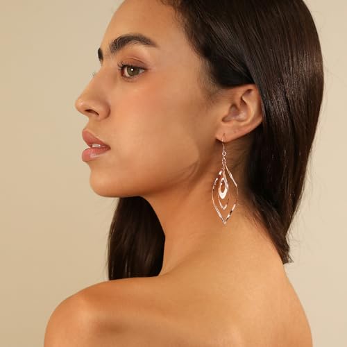 Detalle de Meissa Orecchini pendenti Geometrica 925 Ørecchini lunghi in argento, oro e oro rosa
