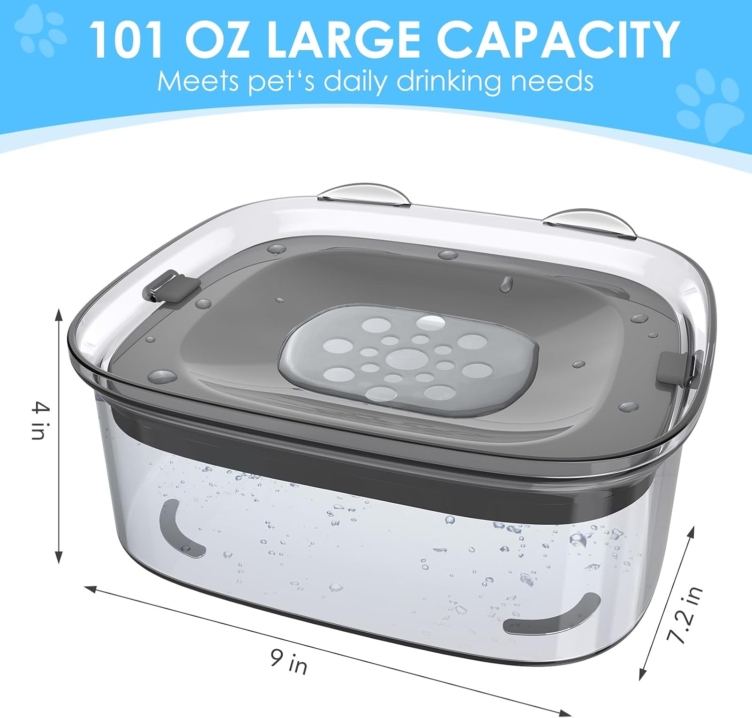 Detalle de AONKEY DWB24-806032 3L Dog Water Bowl with Floating Slow-Drinking Disk