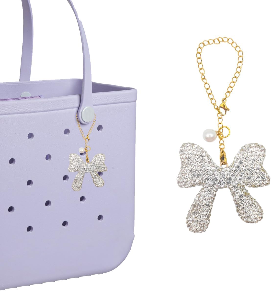 Detalle de Rhinestone Bow Bag Charm