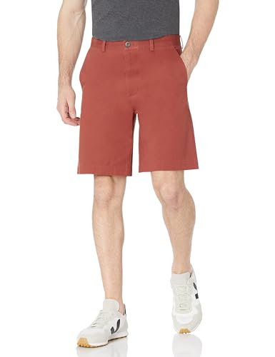 Detalle de Amazon Essentials Herren Chino Shorts aus 100% Baumwolle, Rostfarben, 31W