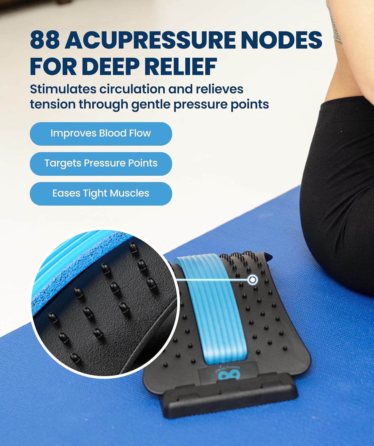 Detalle 1 de Everlasting Comfort BSC Lumbar Support Board with 3 Angles and 88 Acupressure Nodes