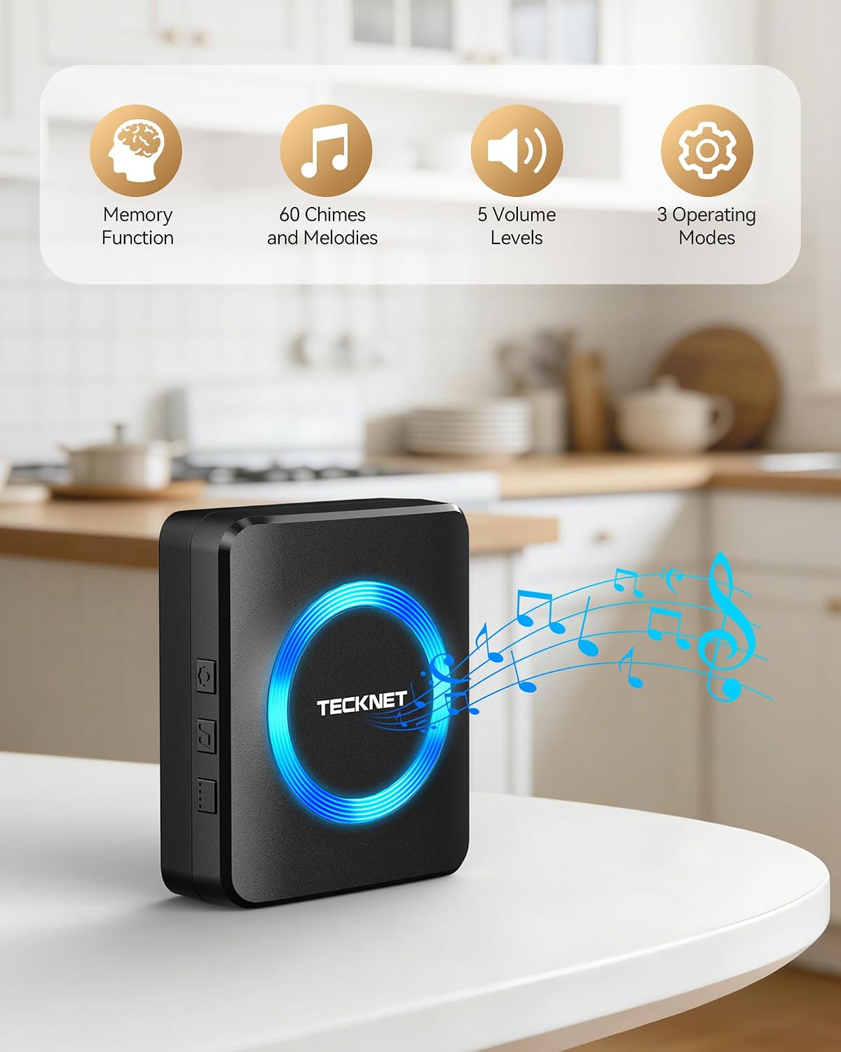 Thumbnail 2 de TECKNET Wireless Doorbell 1312ft Range