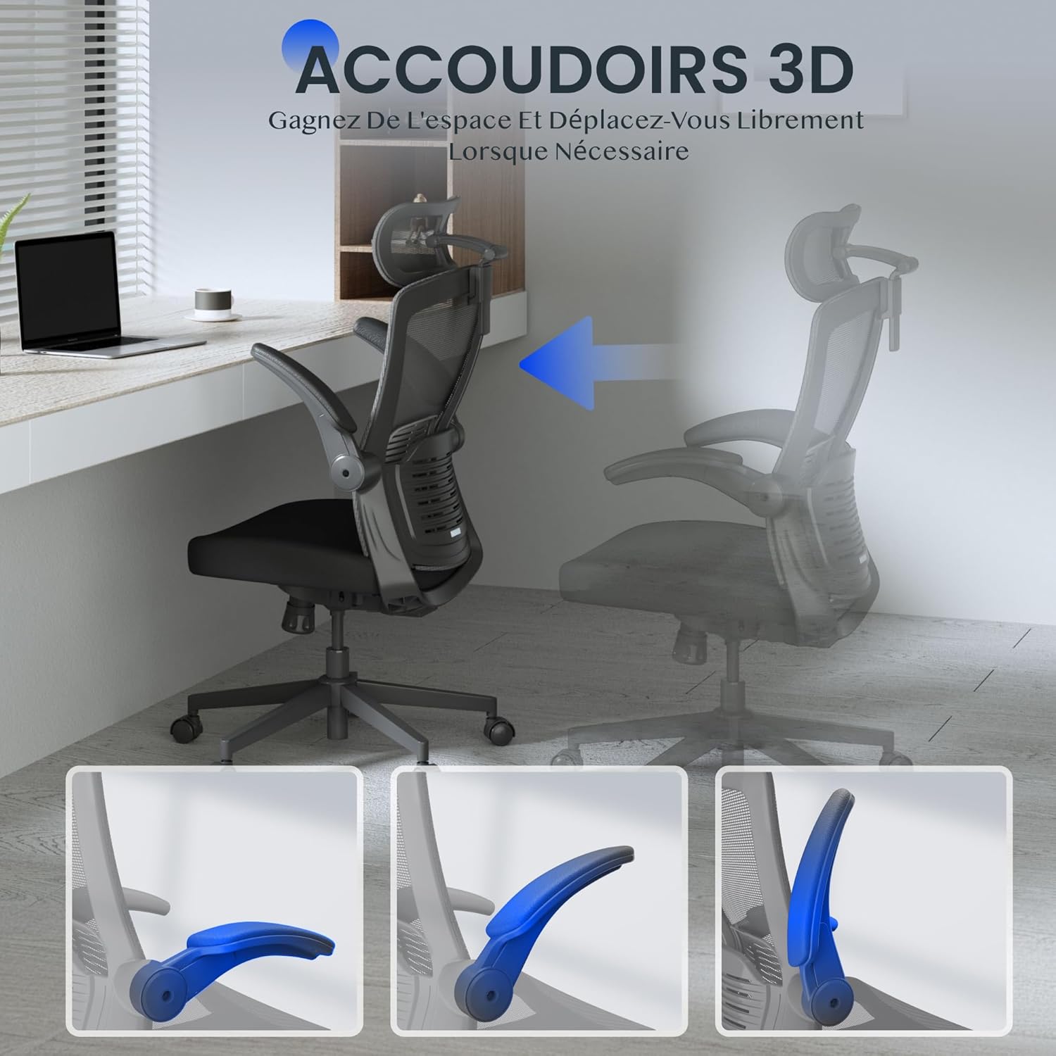 Thumbnail 5 de FLEXISPOT Chaise de Bureau Ergonomique 150 kg 💺