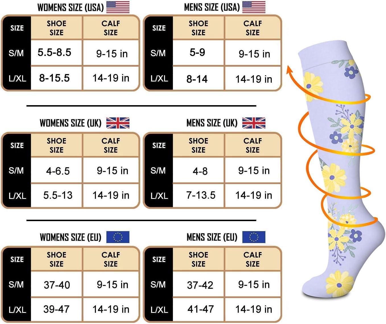 Thumbnail 4 de Compression Socks 15-20 mmHg 6 Pack