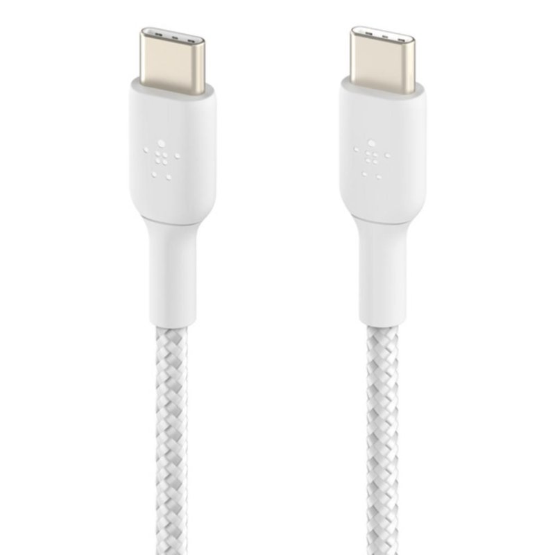 Detalle de Cable USB-C Belkin CAB004BT2MWH 60W 2 m blanco trenzado