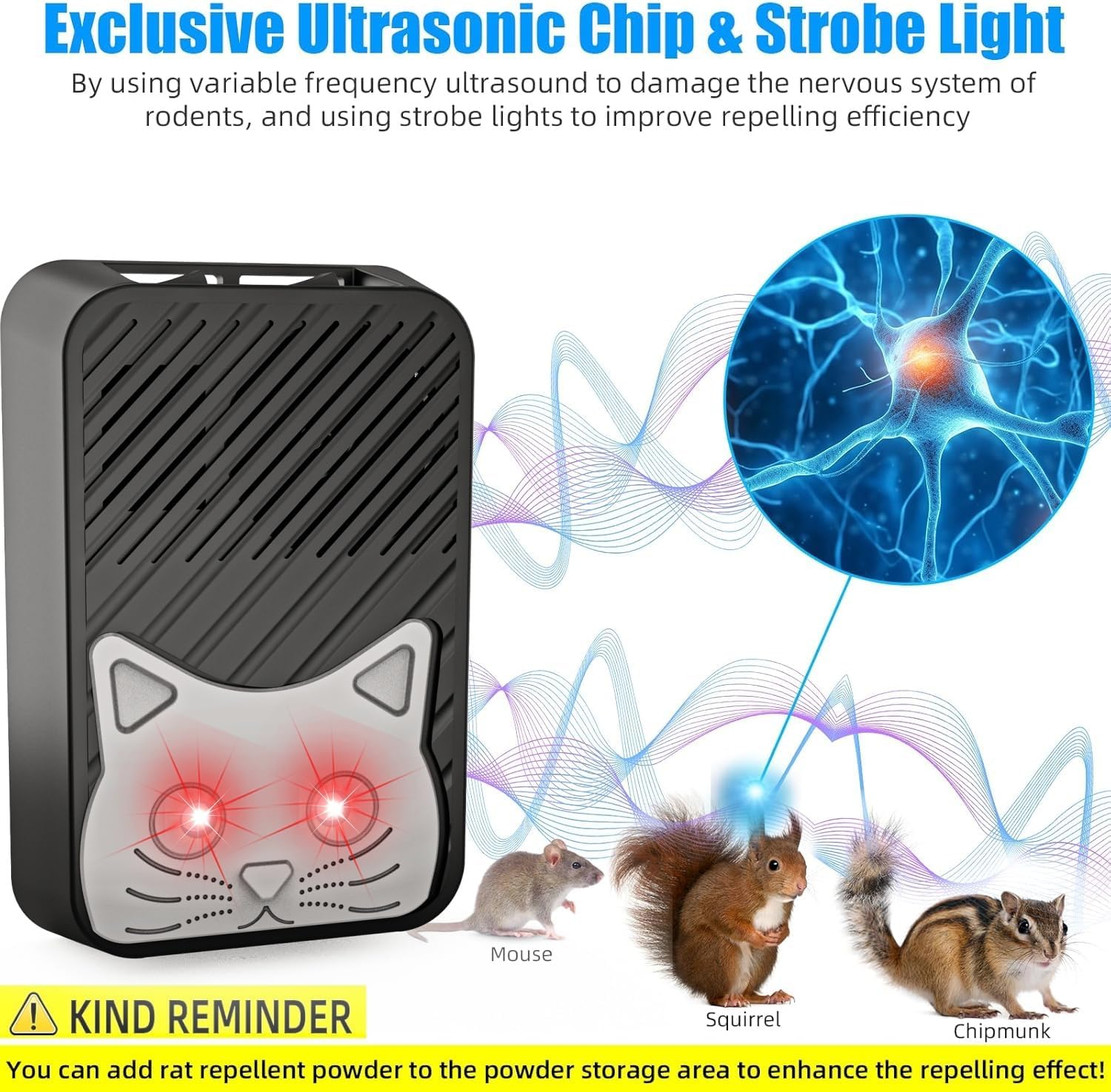 Thumbnail 1 de YOUKK Marderschreck batteriebetrieben mit Ultraschall – Marderabwehr für den Motorraum