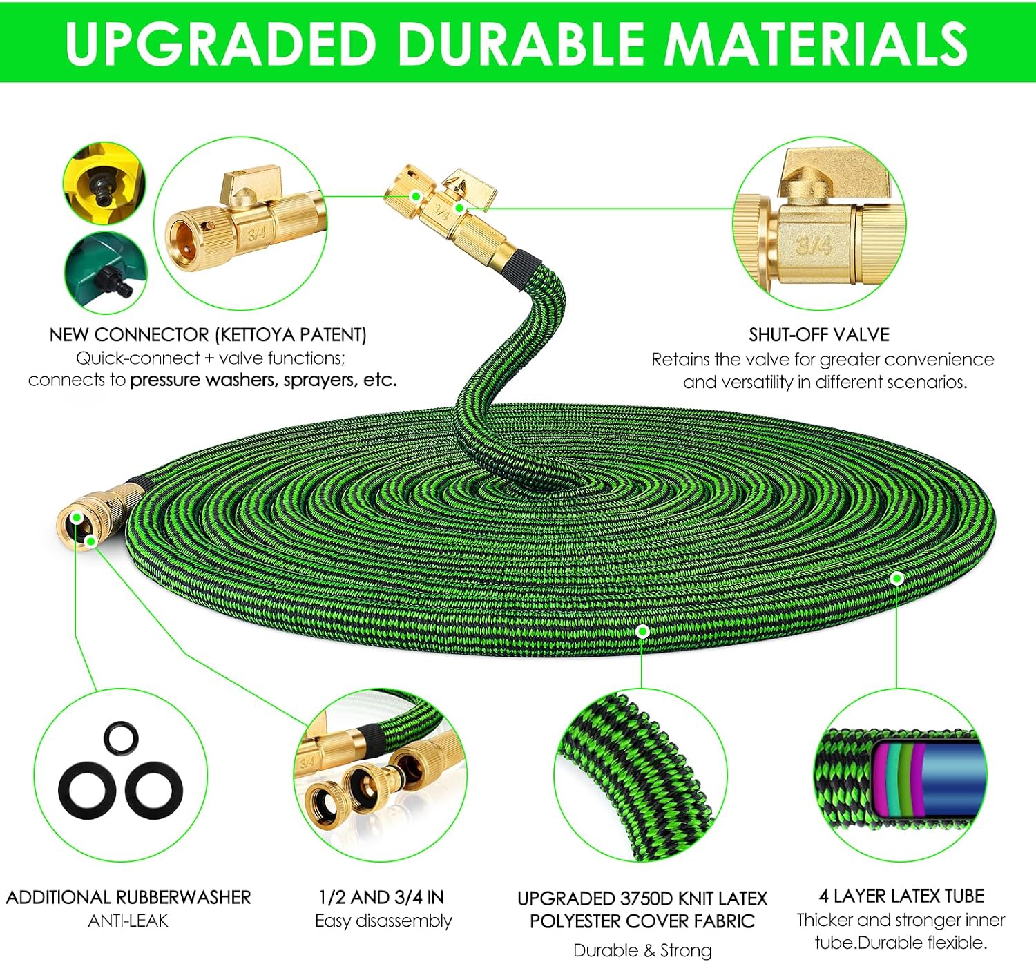 Detalle de KETTOYA 100FT Expandable Garden Hose