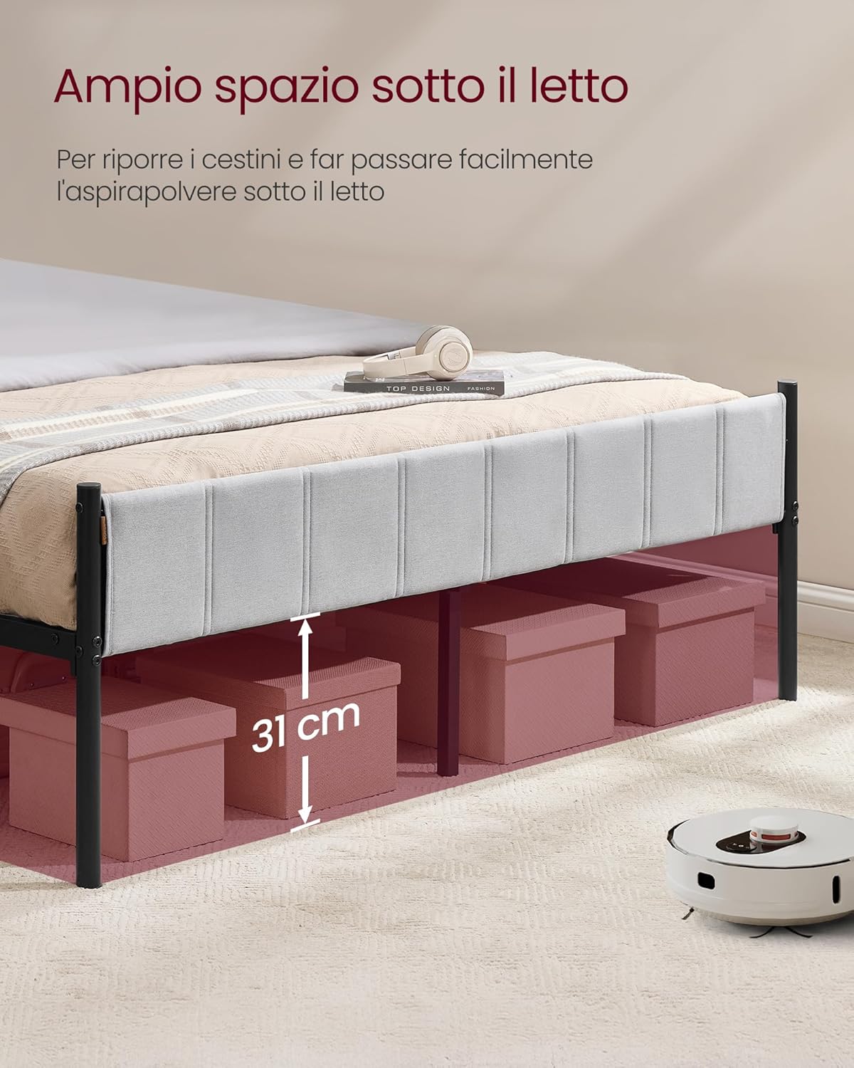 Thumbnail 6 de VASAGLE RMB975G01 Struttura Letto 160x200