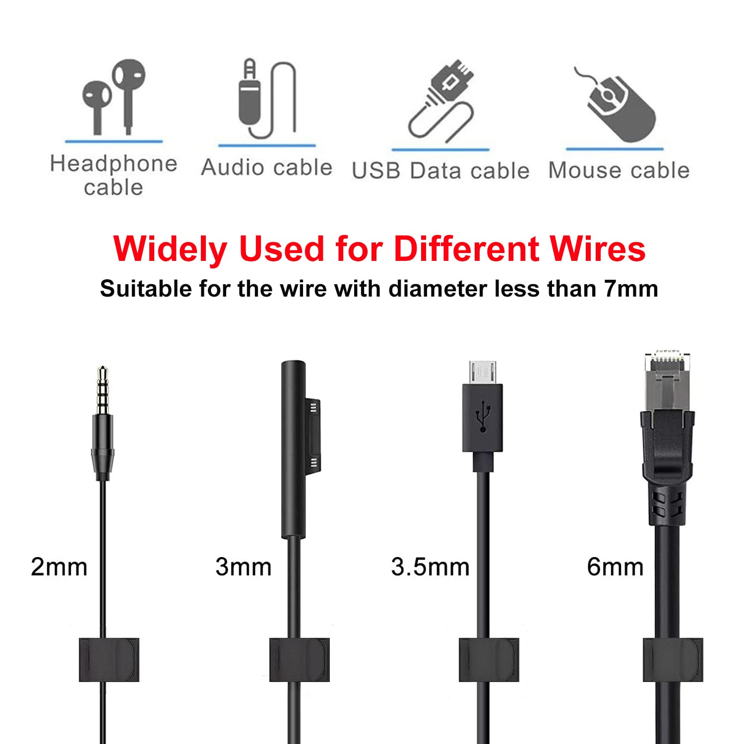 Thumbnail 1 de Tomario V2 Cable Clips Self Adhesive (40PCS) for desk, wall and workshop cable management