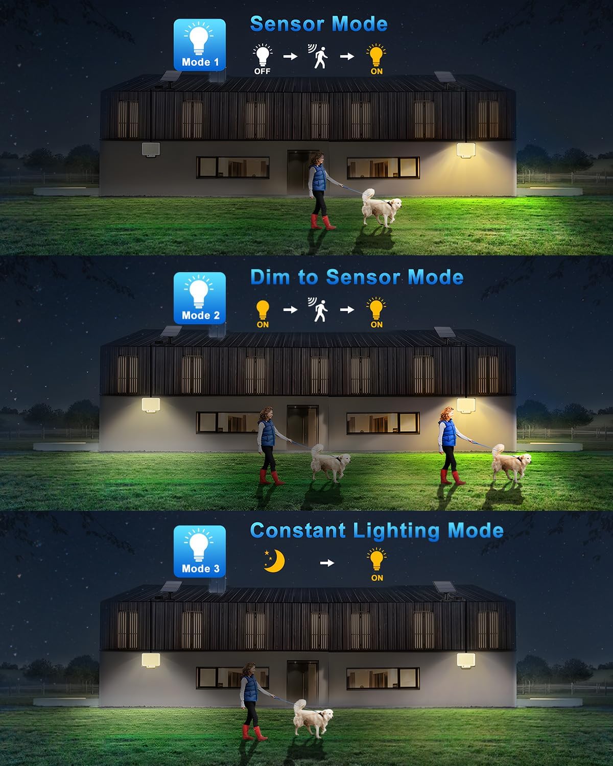 Thumbnail 4 de Lampe solaire extérieure 3000K détecteur mouvement avec télécommande