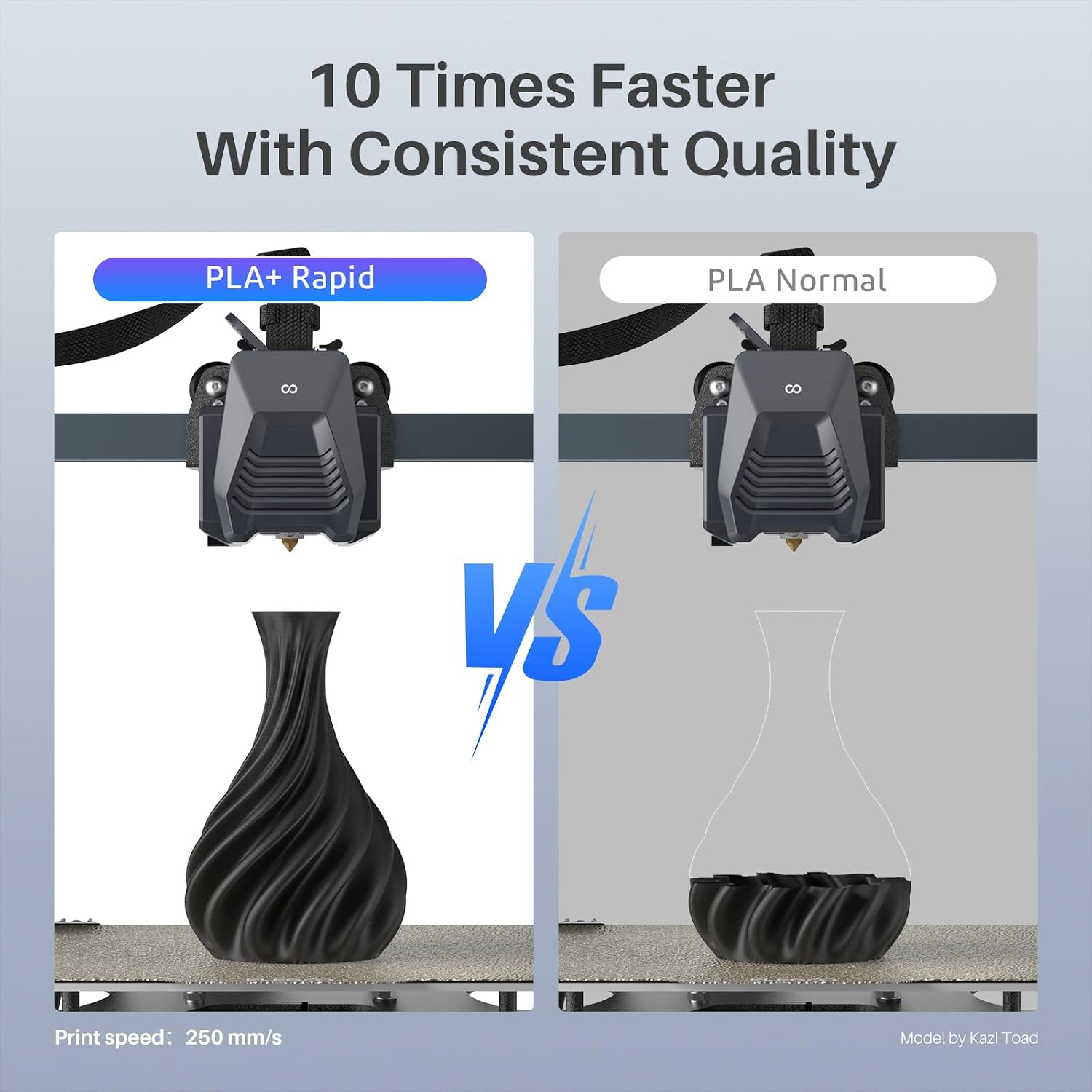 Thumbnail 2 de ELEGOO Rapid PLA Plus 1.75 mm Gray PLA+ 3D Printer Filament, 4 kg