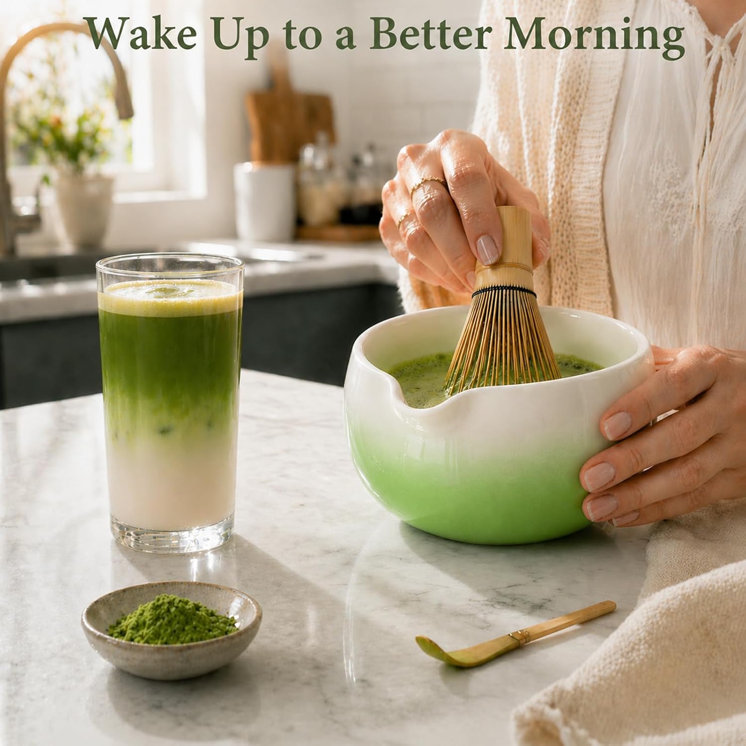 Thumbnail 6 de HUSHHAVN Matcha Whisk Set: Ceramic Matcha Kit with Bowl, Holder, and 6-Piece Accessories