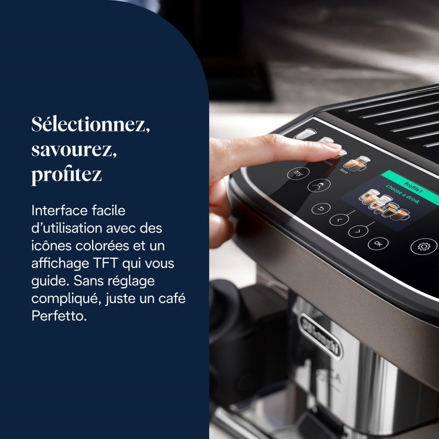 Thumbnail 5 de De’Longhi Magnifica Evo Next – Perfetto: machine à café automatique avec LatteCrema et 13 boissons en un toucher