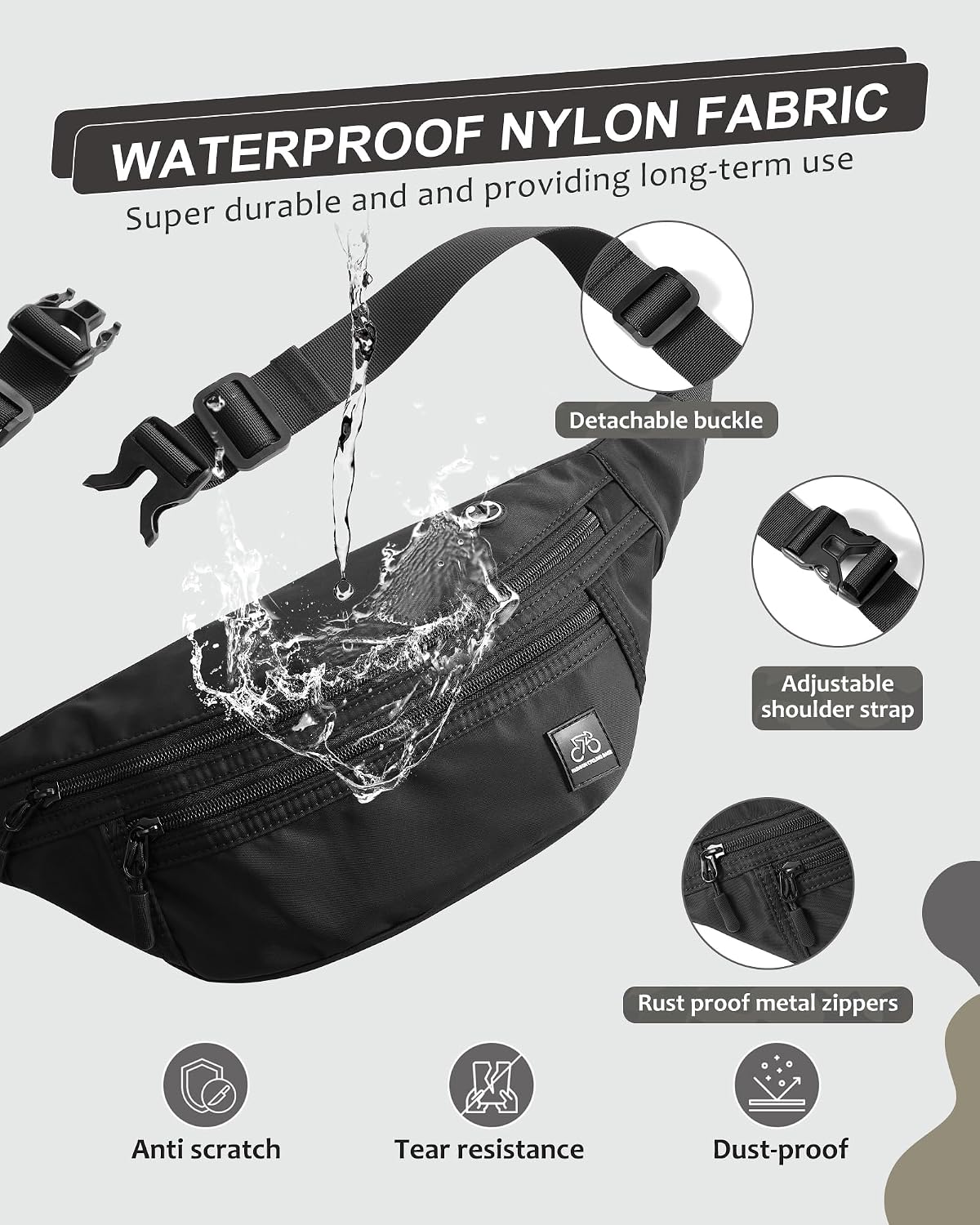 Detalle de SZSYCN Bauchtasche: Vielseitige Hüfttasche für Outdoor-Aktivitäten