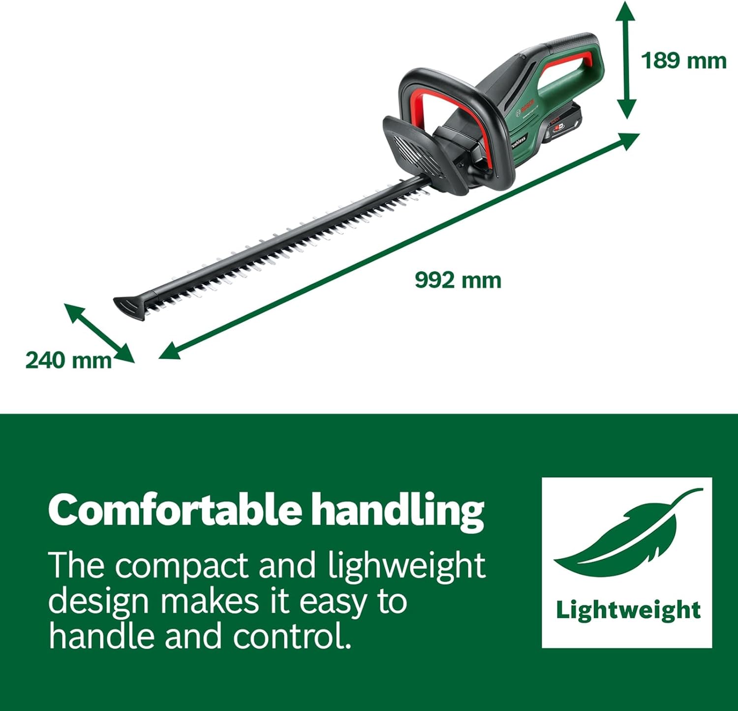 Thumbnail 6 de Bosch UniversalHedgeCut 18V-50 cordless hedge trimmer (50 cm blade, brushless motor)