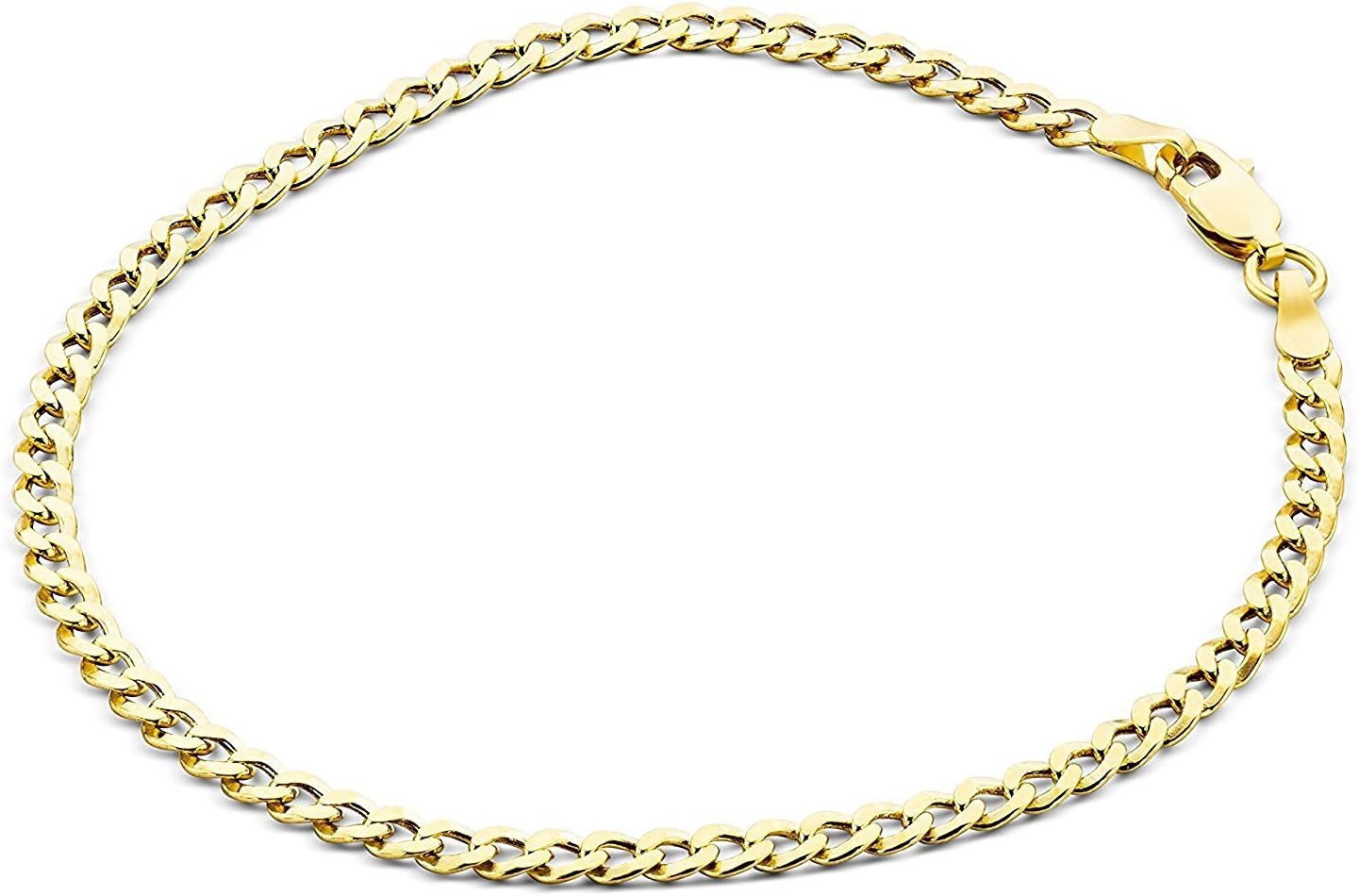 Detalle de Gourmette en or jaune 14 carats 585 – Bracelet unisexe, largeur 4,40 mm