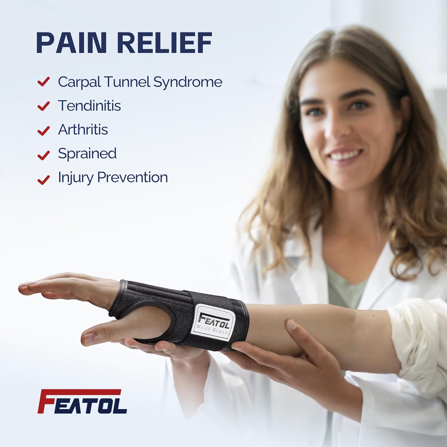 Detalle 2 de FEATOL 2 Pack 6.5" Wrist Brace 🩺