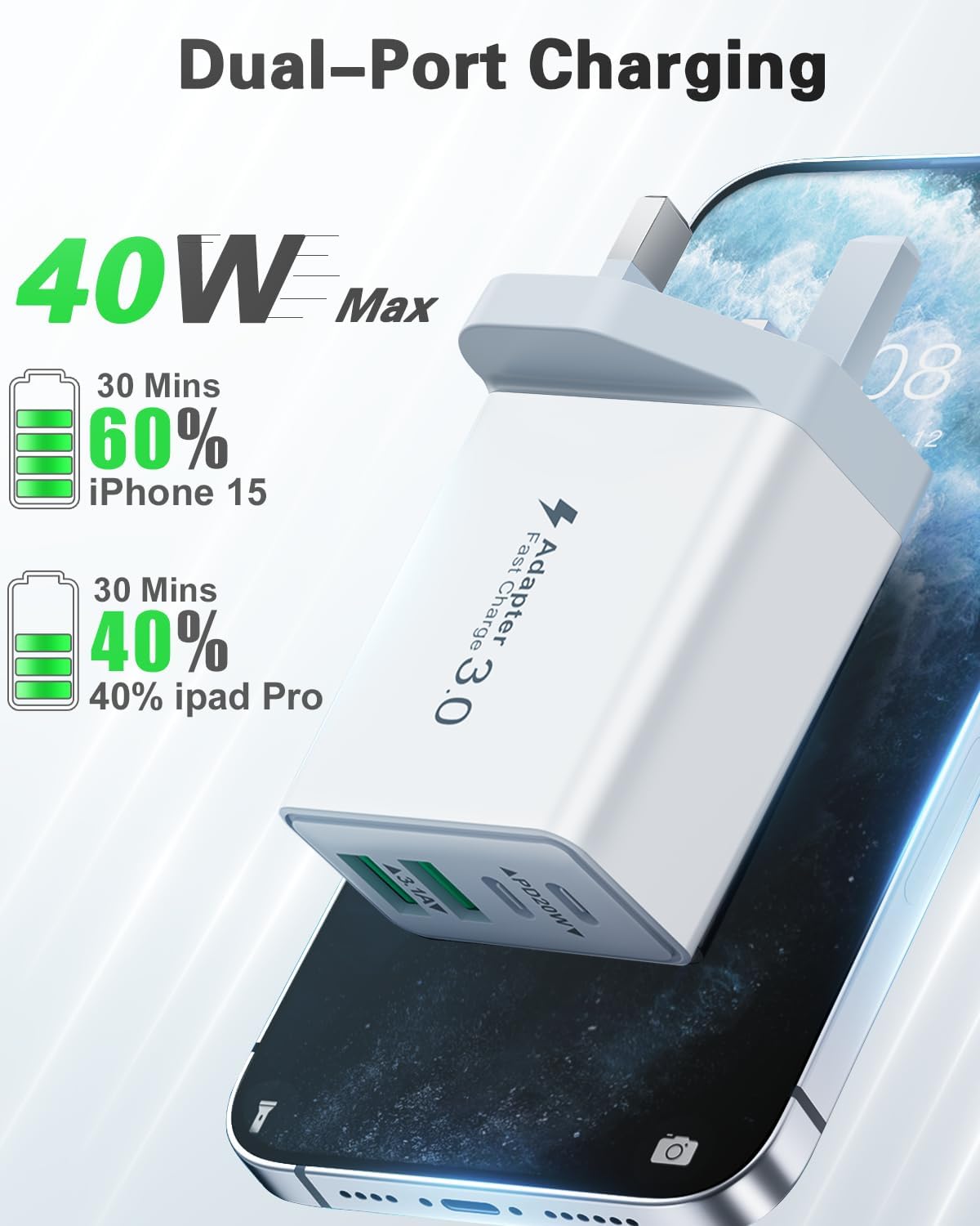 Thumbnail 1 de USB C Plug Fast Charge 40W wall charger