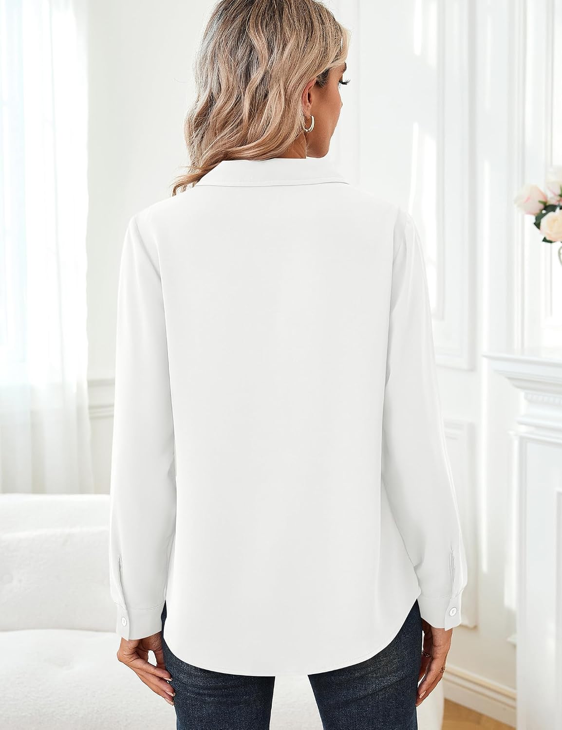 Thumbnail 4 de Beluring Langarmshirt Damen Elegant V-Ausschnitt