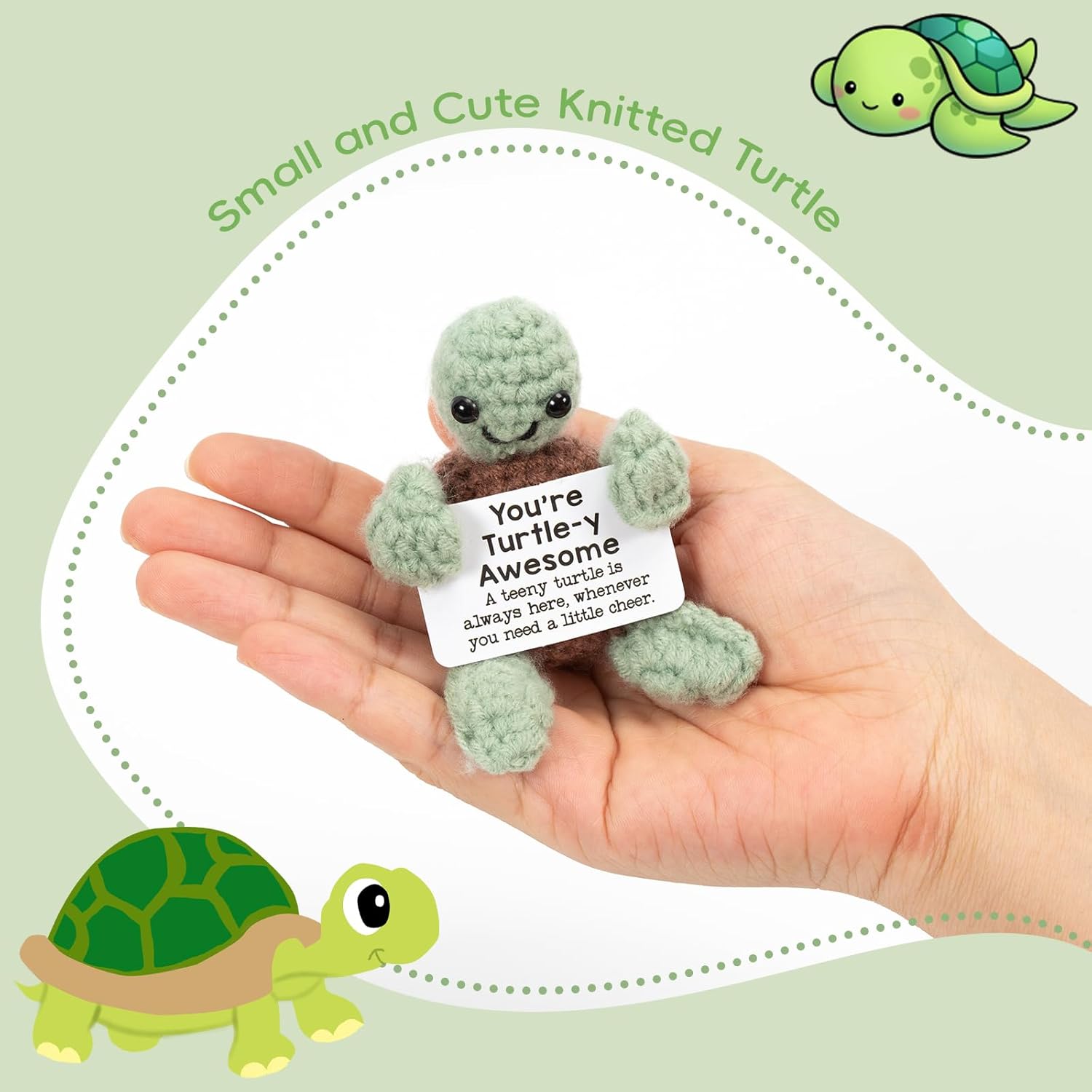 Detalle 2 de Bafiwu Funny Positive Turtle crochet toy 🐢