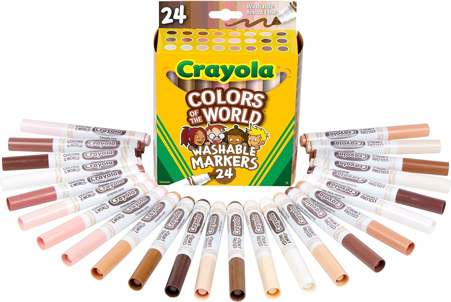 Detalle 2 de CRAYOLA 587802 カラー・オブ・ザ・ワールド 水性マーカー24色、肌色表現向け