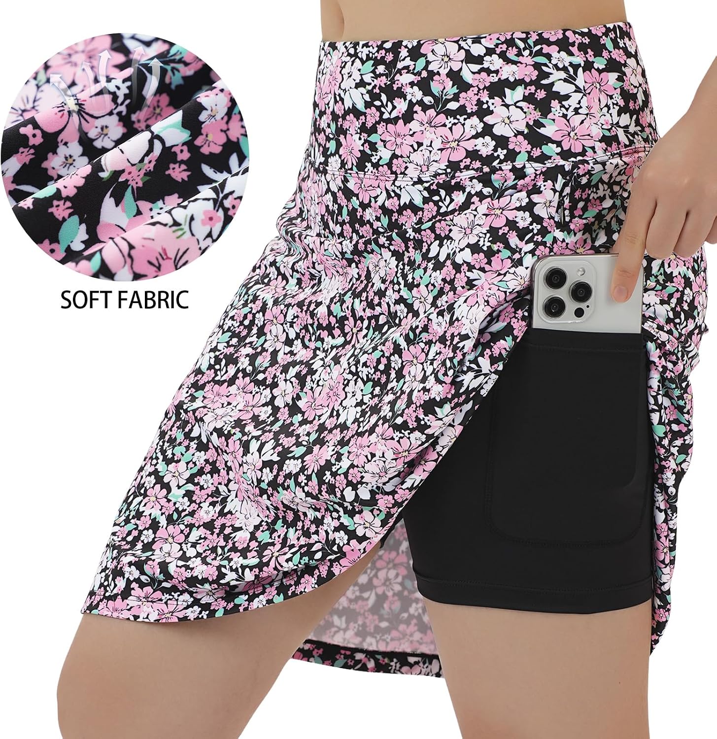 Detalle 2 de ANIVIVO Women's Skorts Skirts 20" Knee Length with High Waist, 4 Pockets & Built-in 5" Lined Shorts