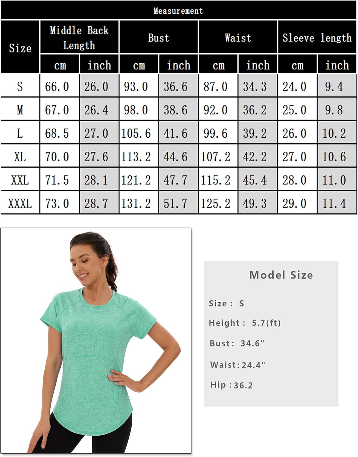 Thumbnail 5 de Terecey T-shirt sport femme à manches courtes : séchage rapide et dos en mesh pour le yoga, le fitness et la course