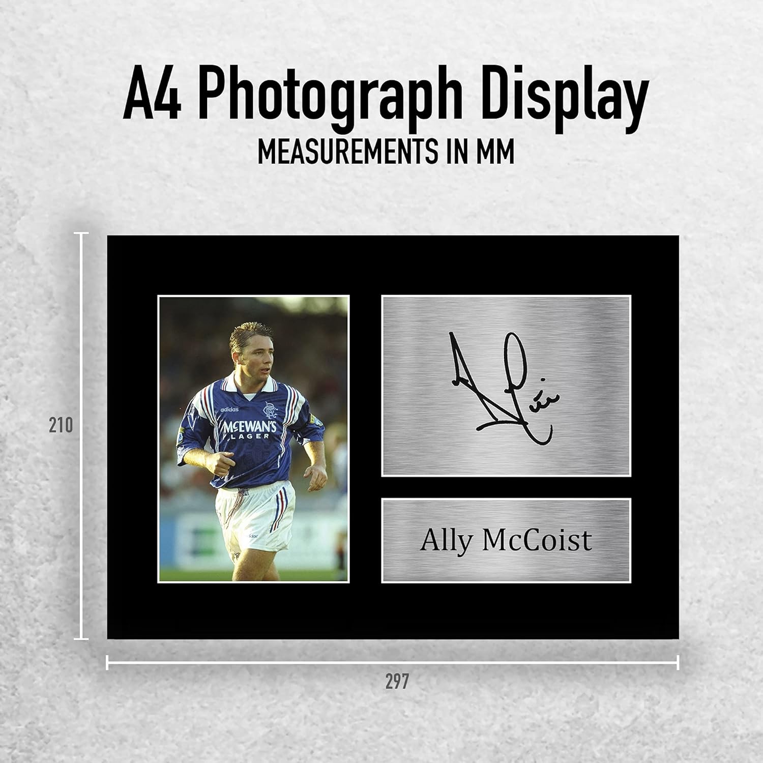 Thumbnail 1 de HWC Trading Ally McCoist A4 Signed Printed Autograph Rangers Gift Display (unframed)