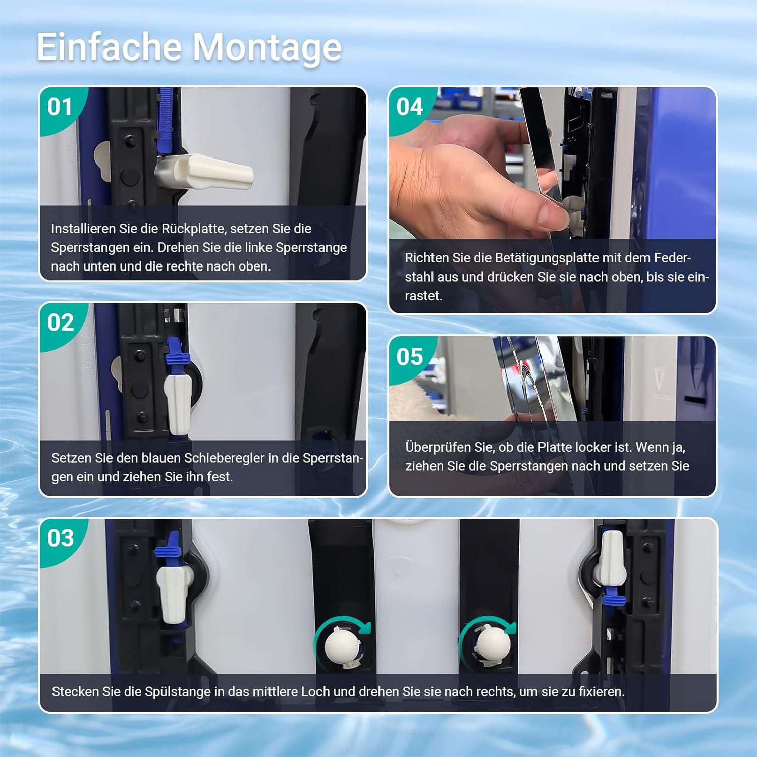 Thumbnail 6 de Mendorio WC Drückerplatte – Geberit Sigma UP300/UP320 kompatibel, Doppelspülung, matt Gold & Matt Silbergrau