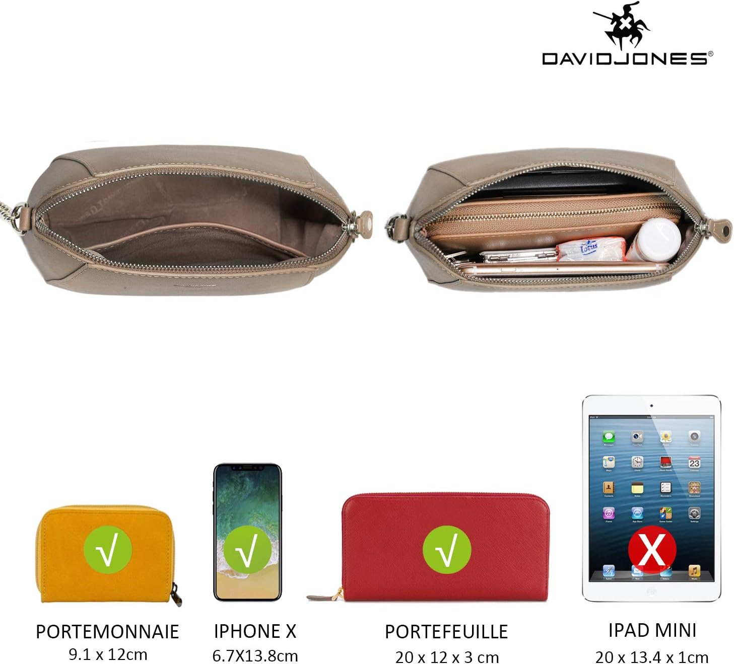 Thumbnail 6 de David Jones Petit Sac Bandoulière Trapèze 21 cm