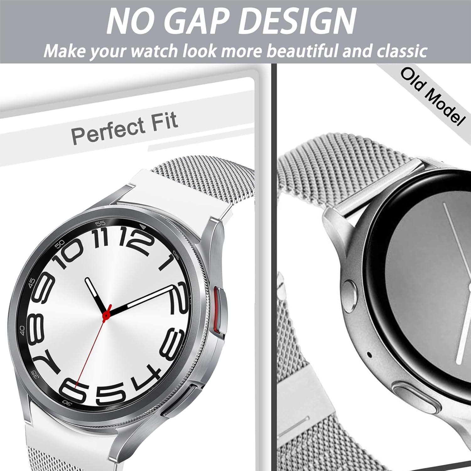 Thumbnail 1 de SUGARJAR Magnetic Stainless Steel Strap for Samsung Galaxy Watch 4–7 and Classic 42–47mm
