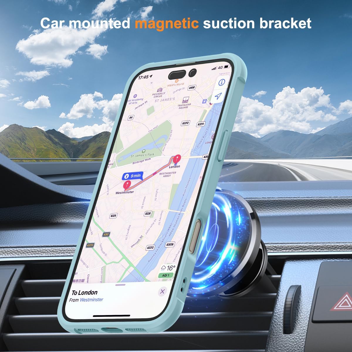 Thumbnail 3 de SKYLMW iPhone 17 Case with Invisible Magnetic Ring Stand and Military-Grade Protection
