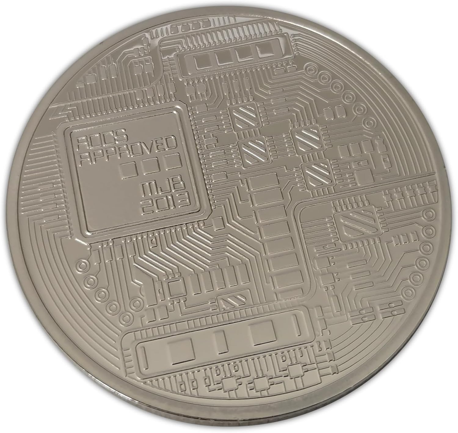 Thumbnail 1 de Eillwin New Bitcoin detailed silver colour collectible coin (40mm, approx. 28g)