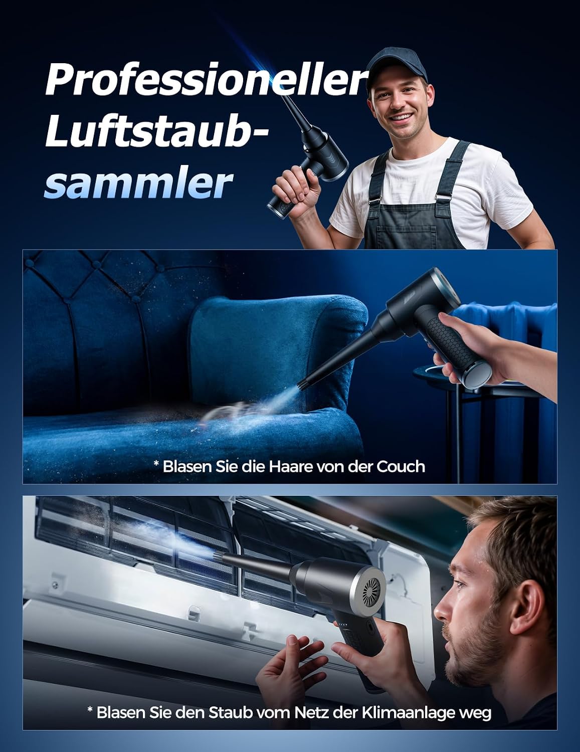 Thumbnail 6 de Druckluft Staubgebläse 9000mAh Akku 🧹